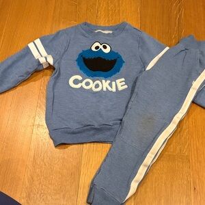 Little Sleepies Blue Cookie Monster Kids Matching Set